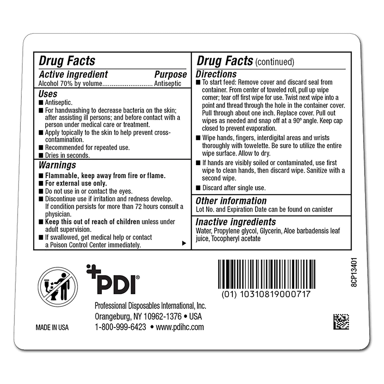 PDI Sani-Hands Instant Hand Sanitizing Wipes