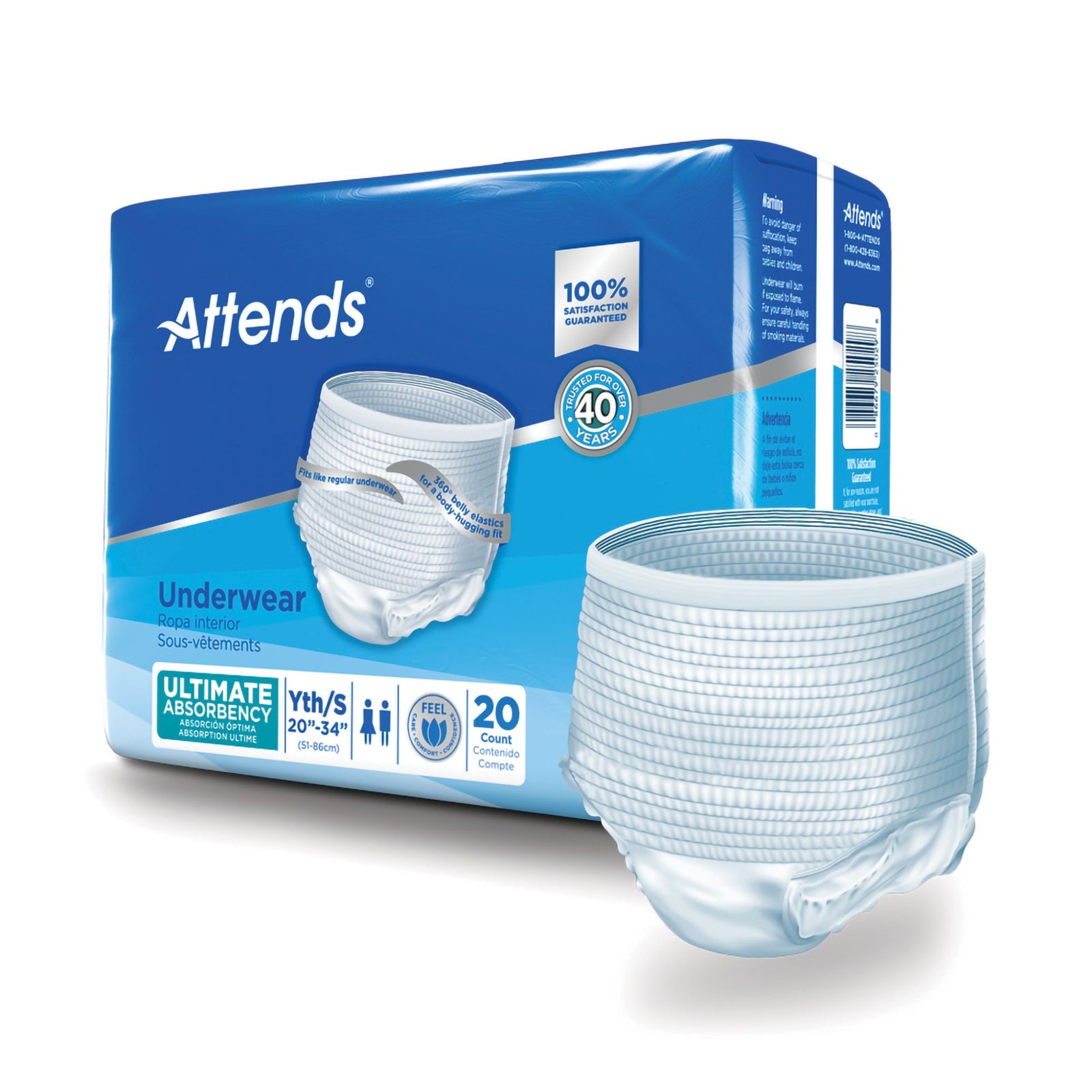 Attends Advanced Unisex Adult Absorbent Underwear
