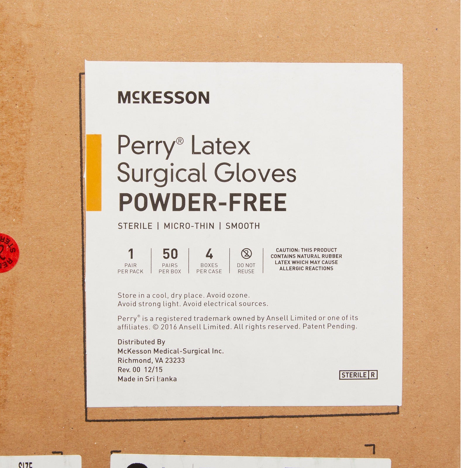 McKesson Perry Latex Standard Cuff Length Surgical Glove