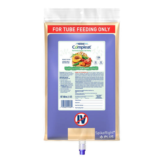 Compleat® Spike Right® Plus Ready to Hang Tube Feeding Formula, 33.8 oz. Bag