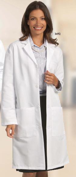 Lab Coat White Medium Knee Length Reusable