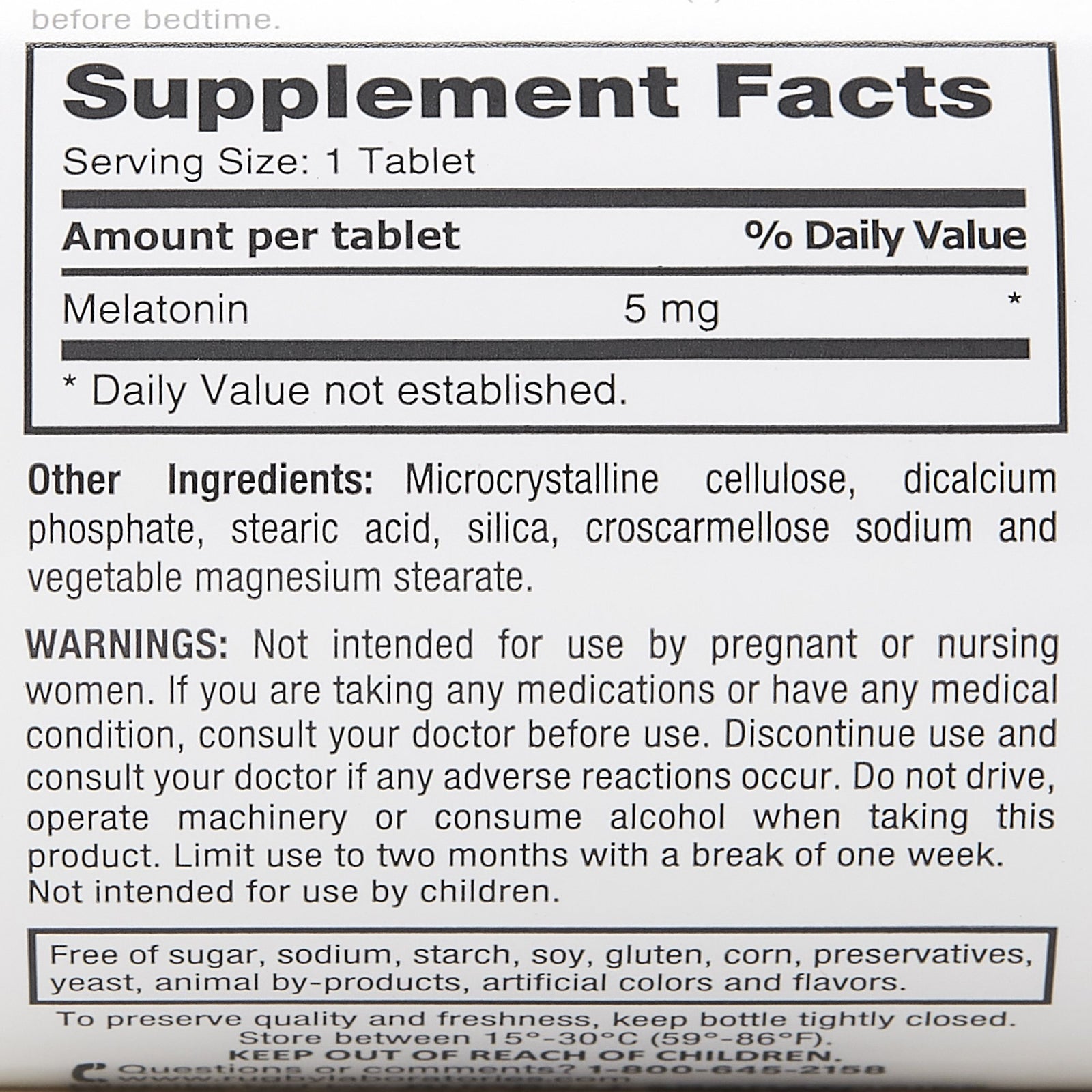 Natural Sleep Aid 90 Per Bottle Tablet 5 Mg Strength