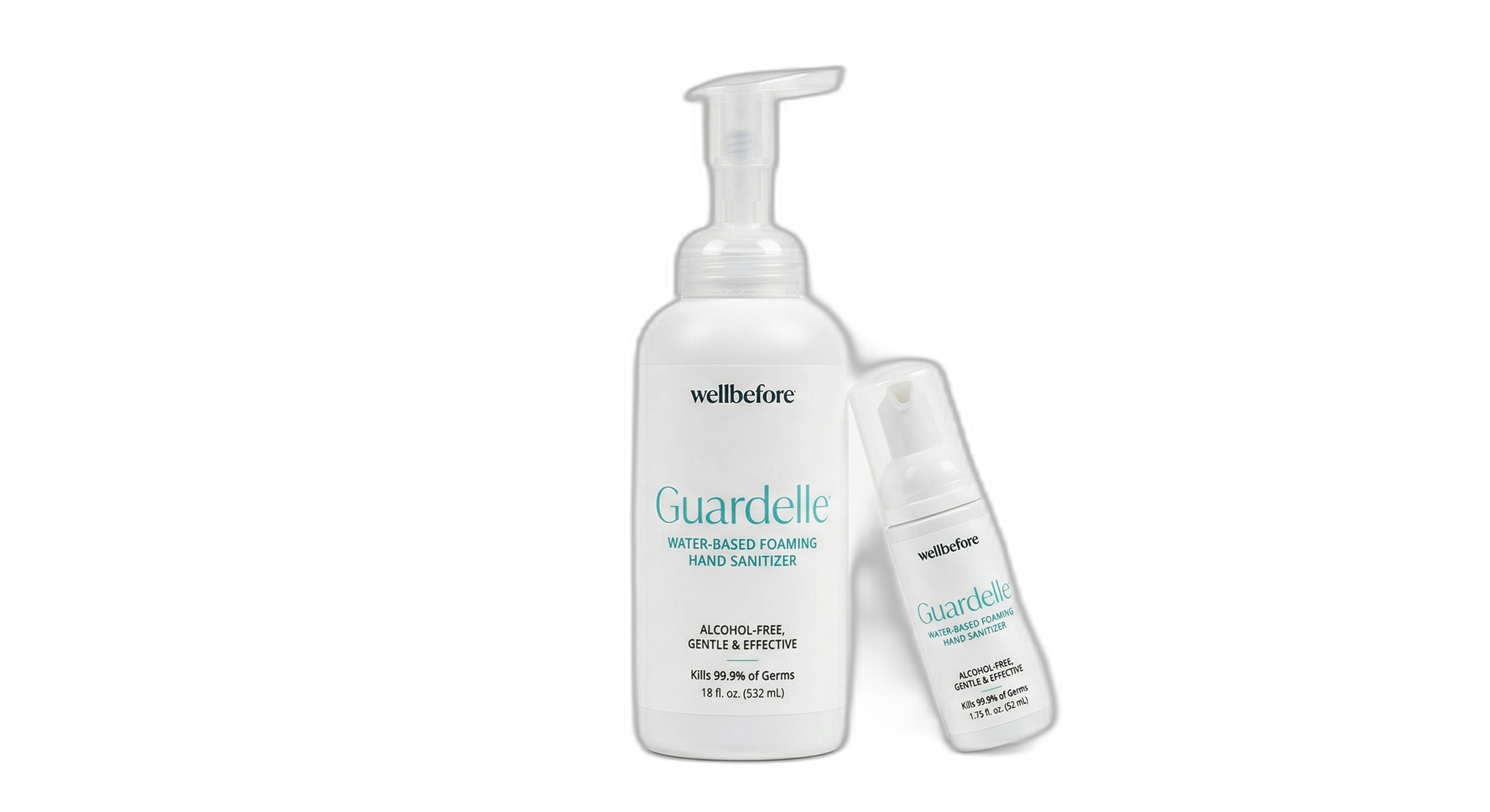 Guardelle Water-Based Foaming Hand Sanitizer studio product shot with transparent background