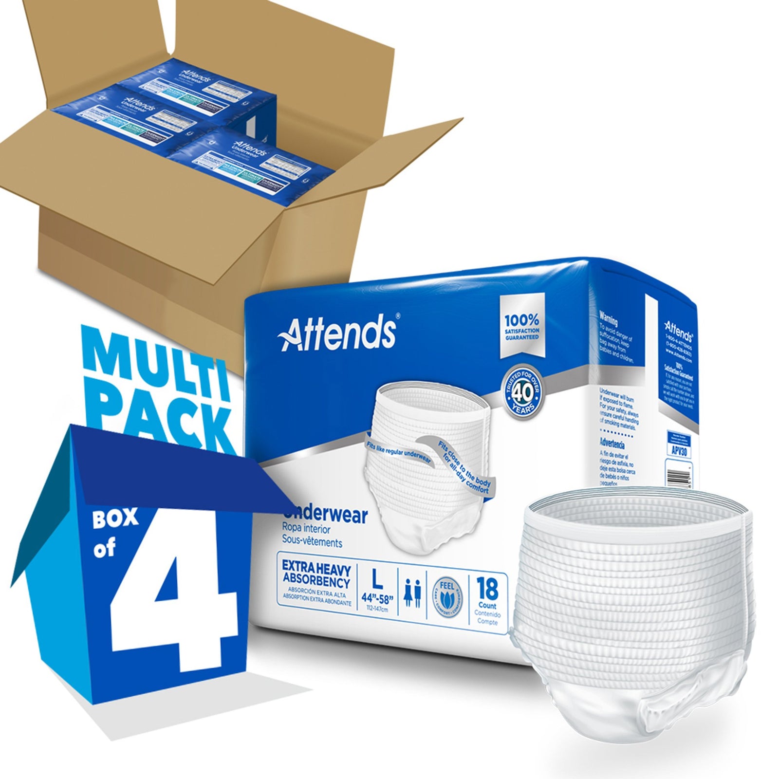 Attends Unisex Adult Absorbent Underwear