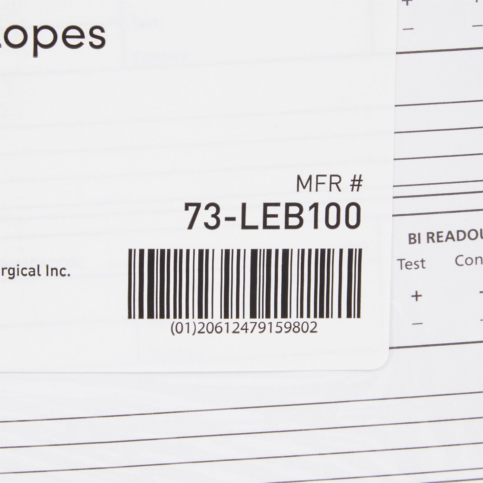 McKesson Sterilization Record Envelope