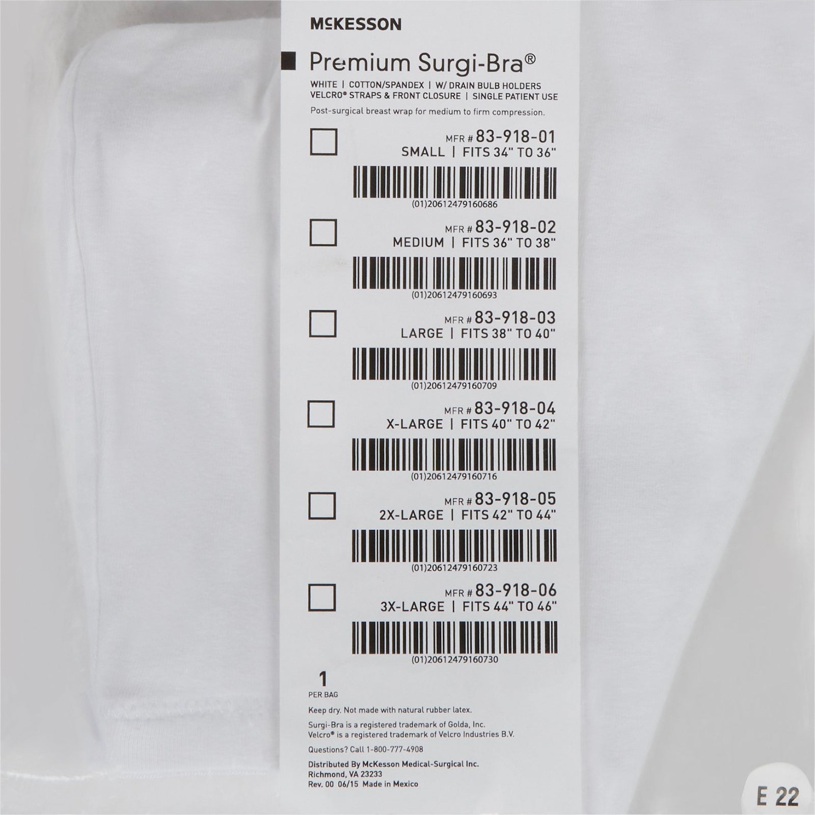 McKesson Post-Surgical Bra