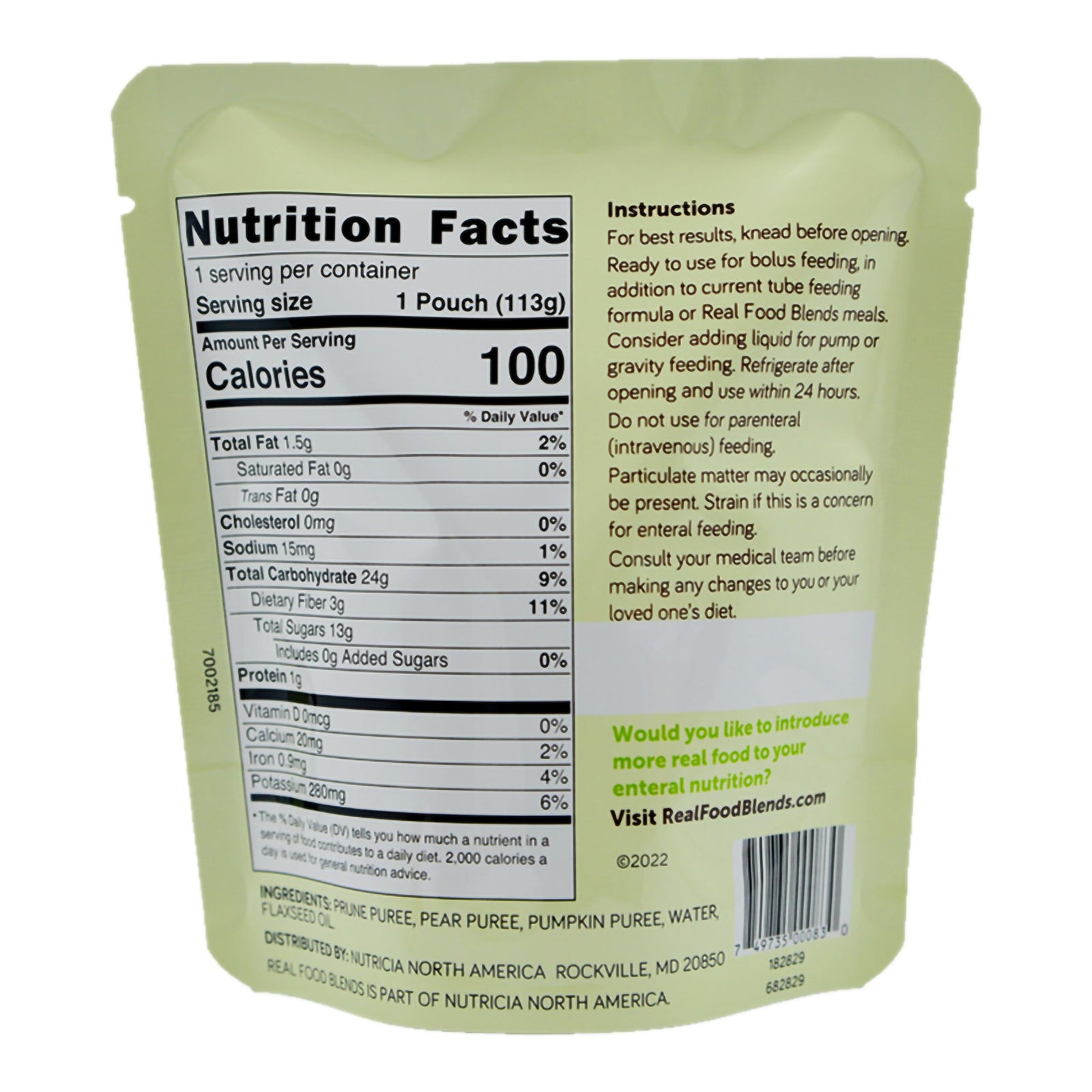 Real Food Blends Mini Tube Feeding Formula