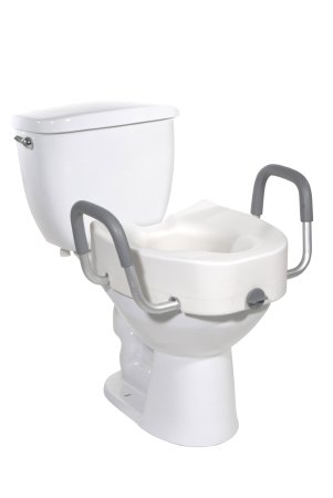 drive Elongated Raised Toilet Seat With Arms