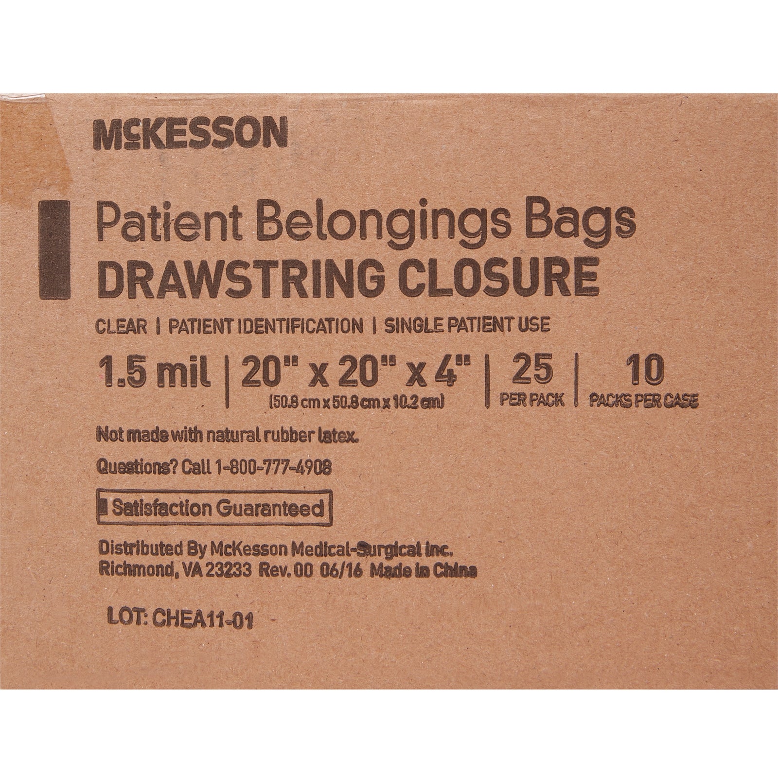 McKesson Patient Belongings Bag