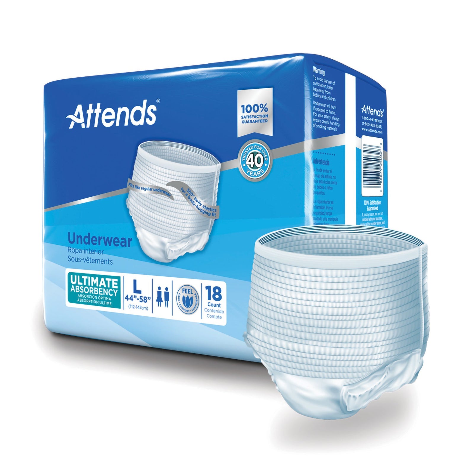 Attends Advanced Unisex Adult Absorbent Underwear
