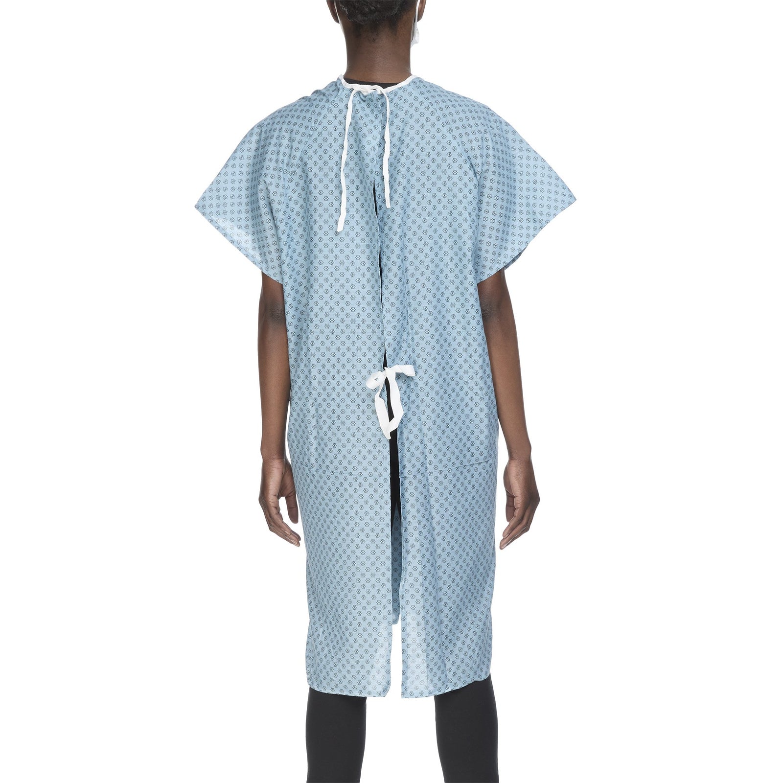 Patient Exam Gown One Size Fits Most Blue / White Print Reusable