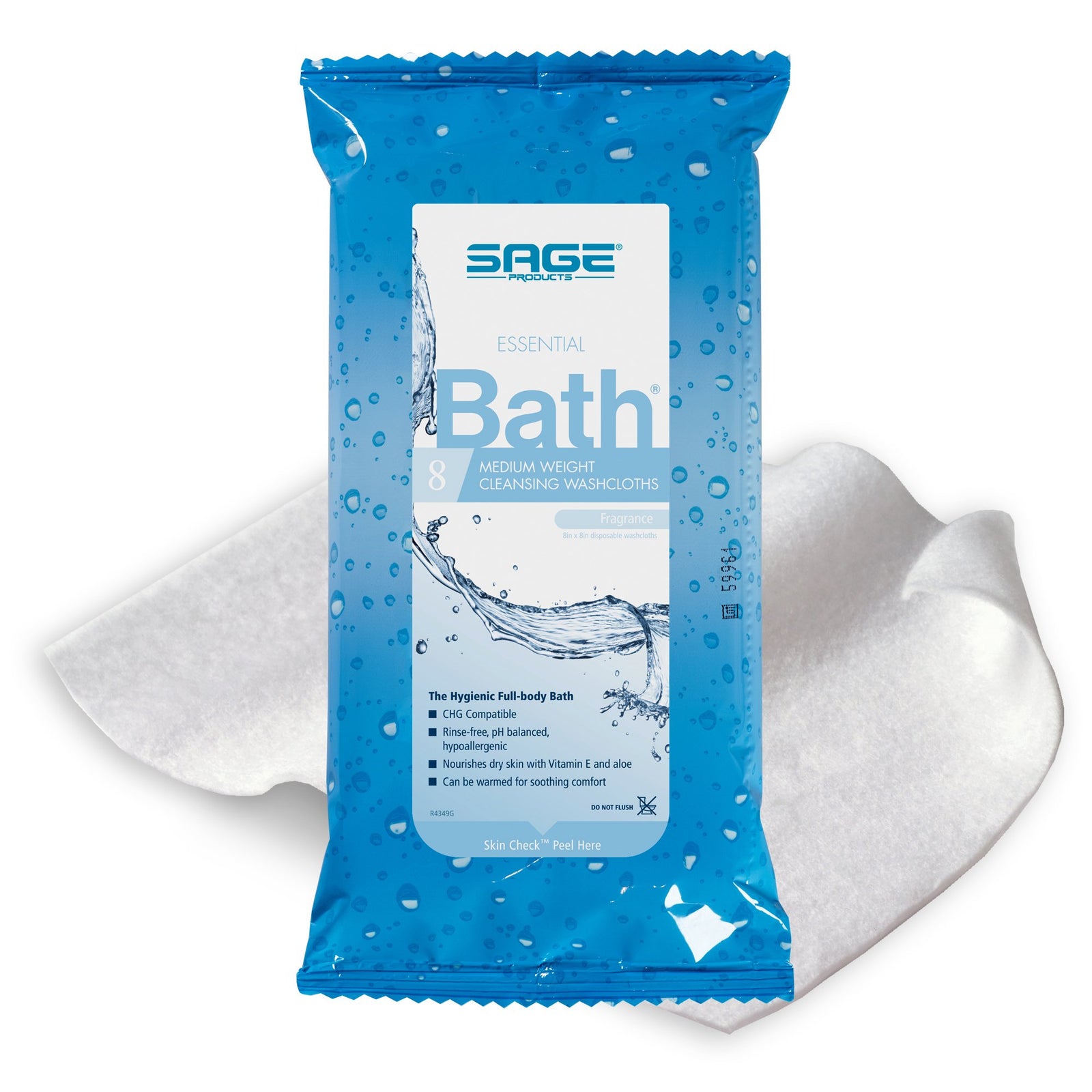 Essential Bath Medium Weight Rinse-Free Bath Wipe