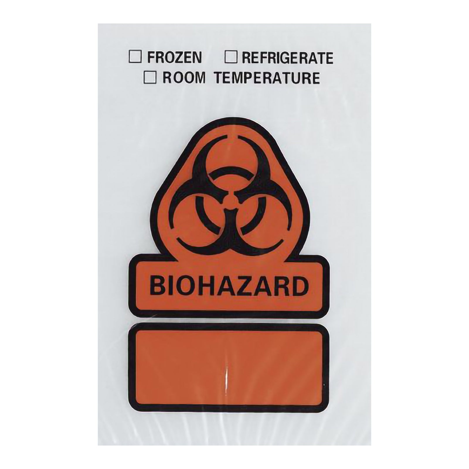 Specimen Transport Bag With Document Pouch 12 X 15 Inch Zip Closure Biohazard Symbol / Storage Instructions Nonsterile
