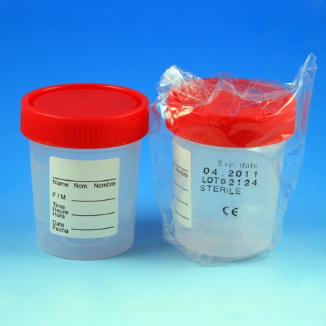 Specimen Container 2-1/4 X 2-7/8 Inch 120 Ml (4 Oz.) Screw Cap Patient Information Sterile