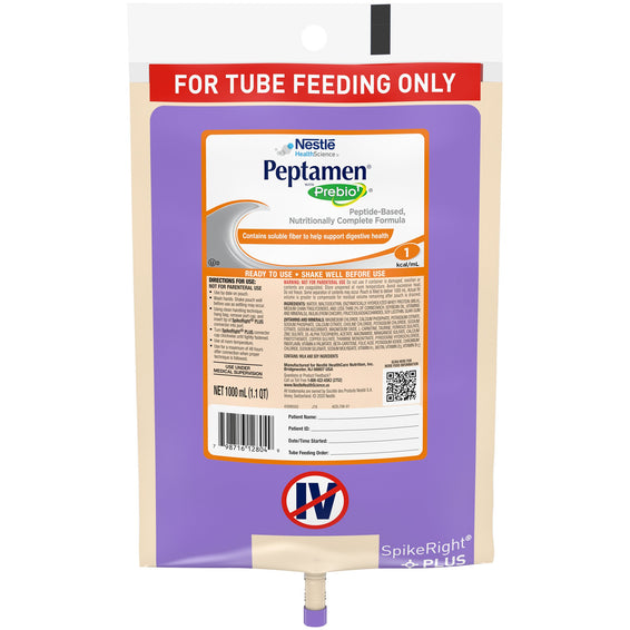Peptamen® with PREBIO 1™ Ready to Hang Tube Feeding Formula, 33.8 oz. Bag