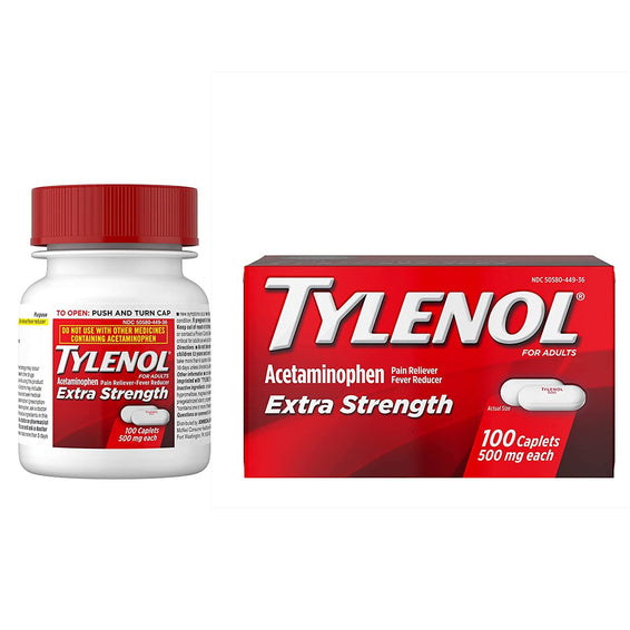 Tylenol Acetaminophen Pain Reliever Fever Reducer