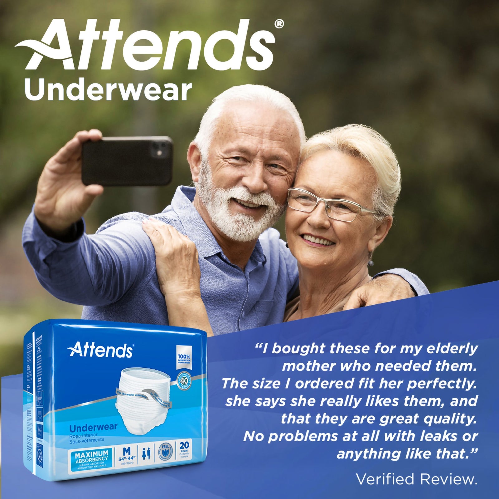 Attends Unisex Adult Absorbent Underwear