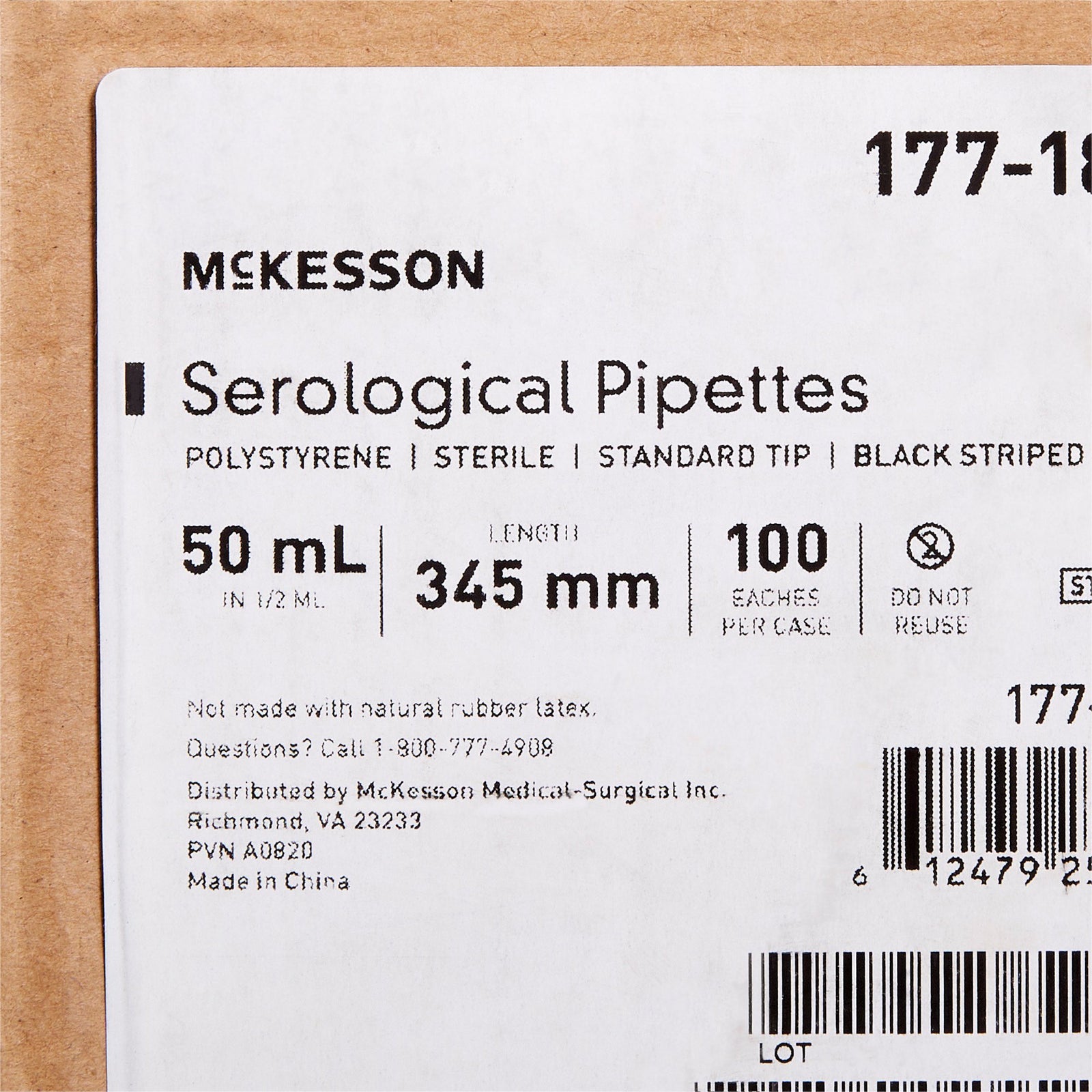 McKesson Serological Pipettes: 5/10/50 mL, 0.1/0.5 mL, Sterile, -2.5/+9 mL Graduations