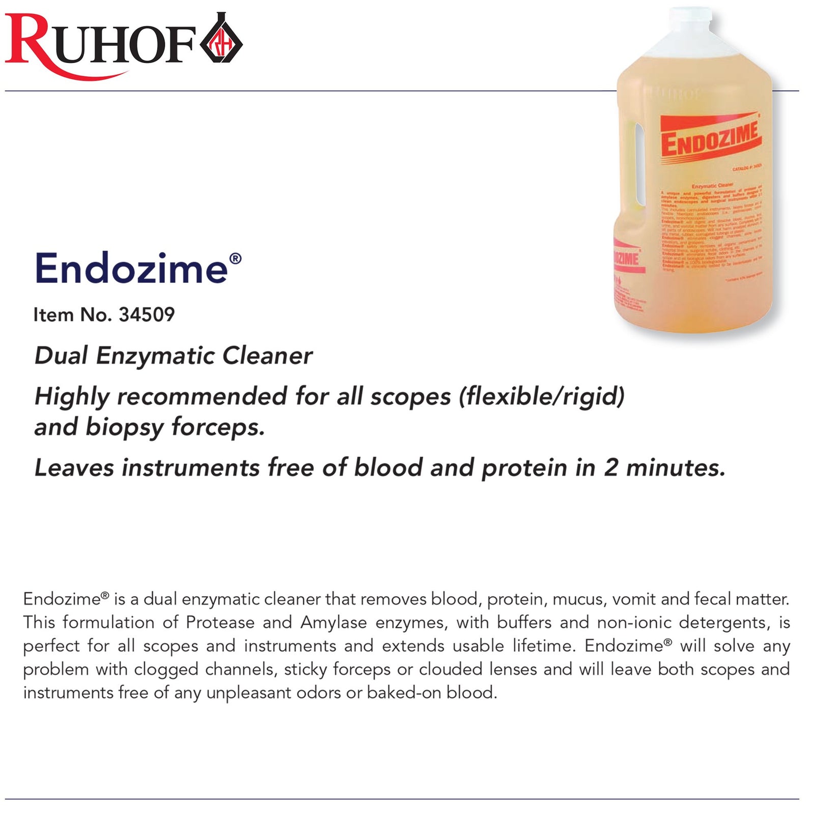 Endozime Dual Enzymatic Instrument Detergent