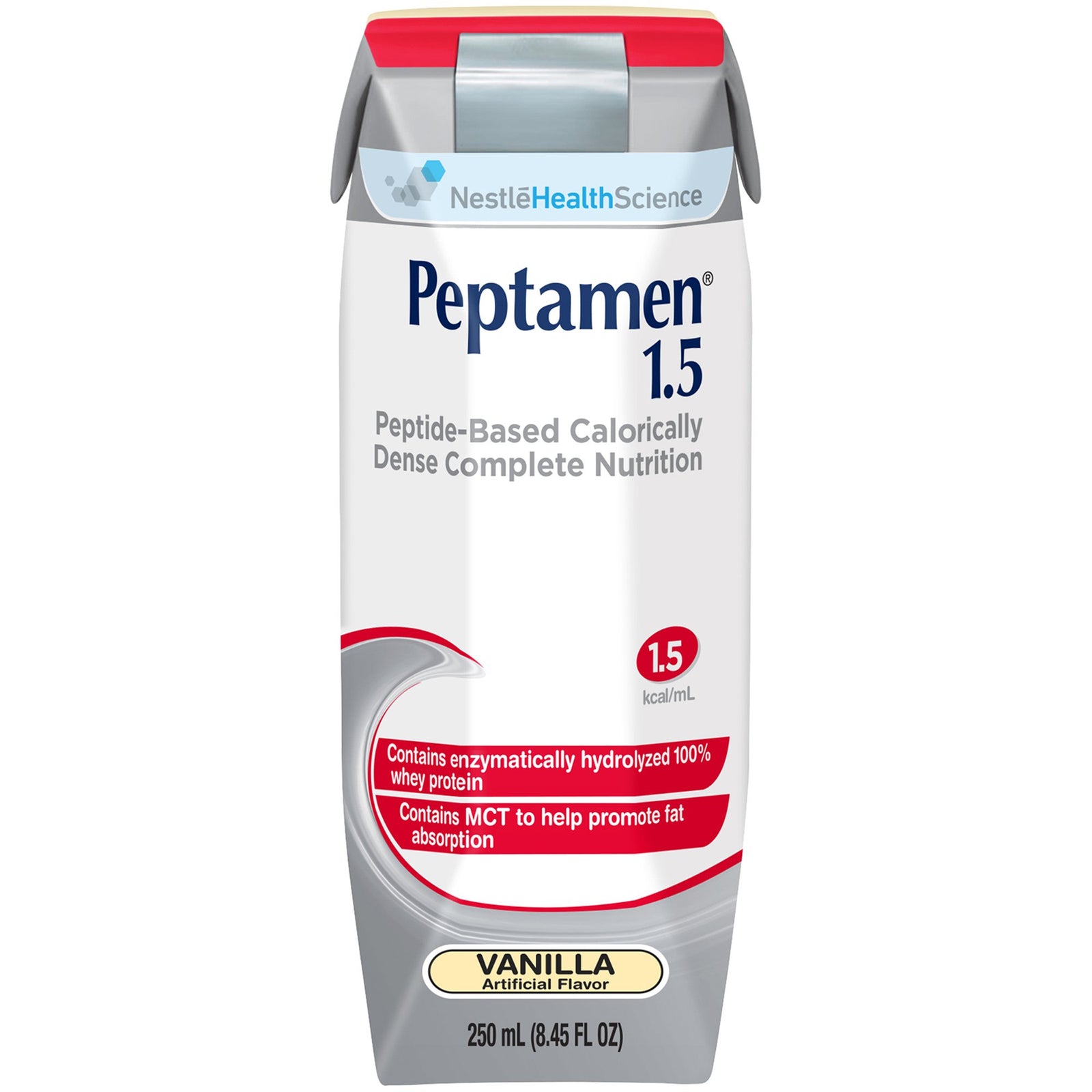 Peptamen 1.5 Tube Feeding Formula, 8.45 oz Carton, Ready to Use, Vanilla, Adult, 24/Case