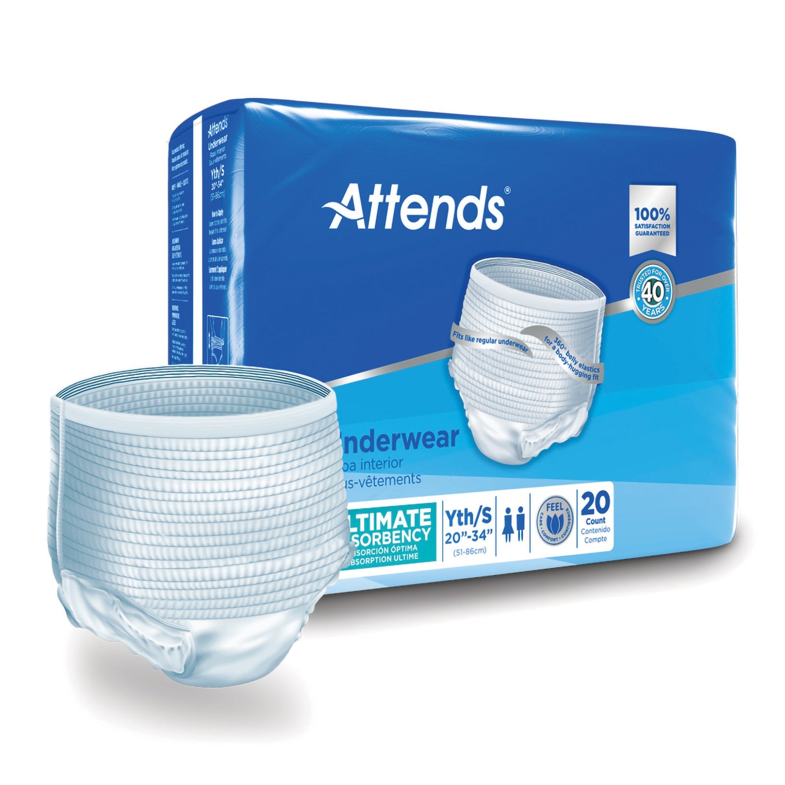 Attends Advanced Unisex Adult Absorbent Underwear