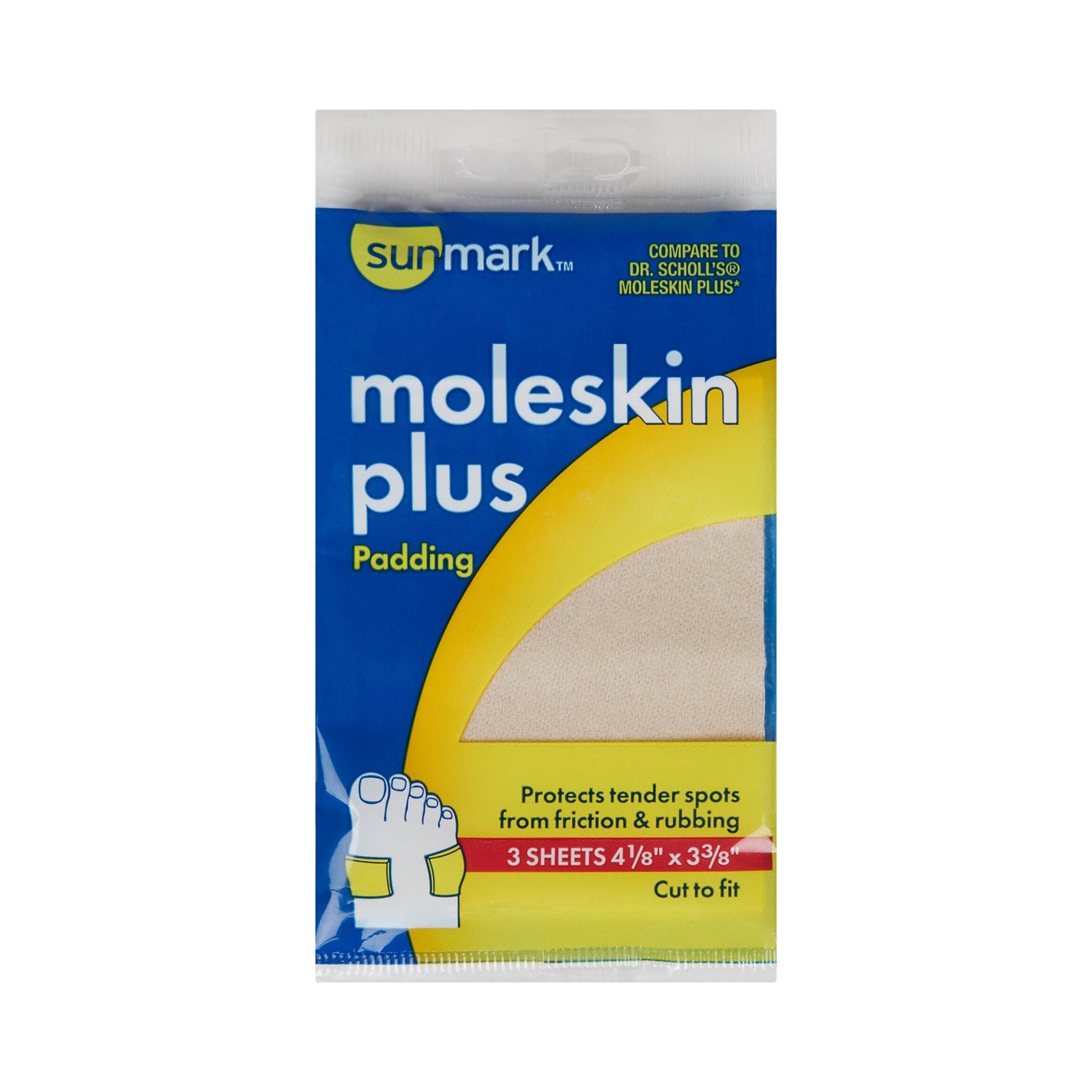 sunmark® Moleskin Protective Pad with Adhesive Backing