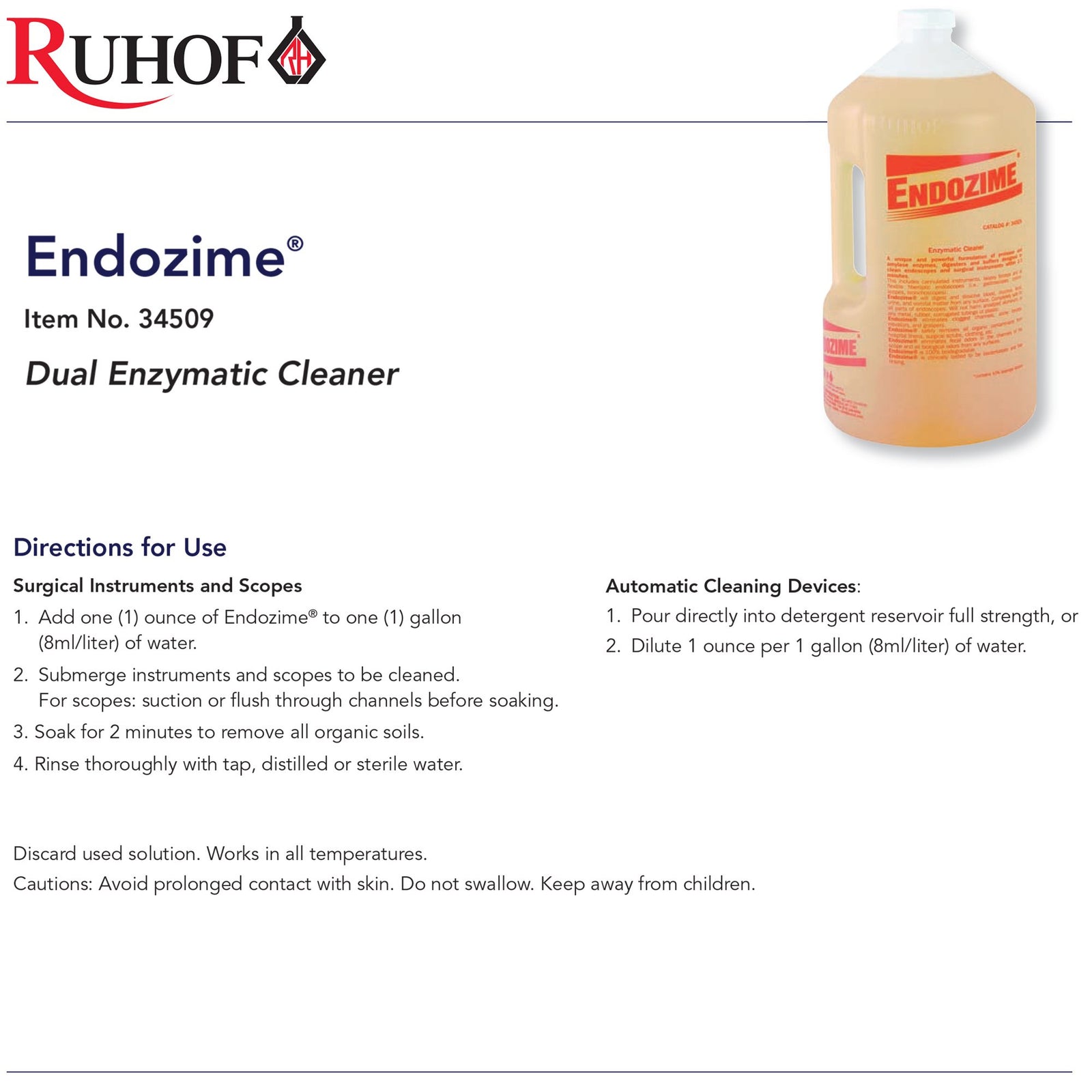 Endozime Dual Enzymatic Instrument Detergent