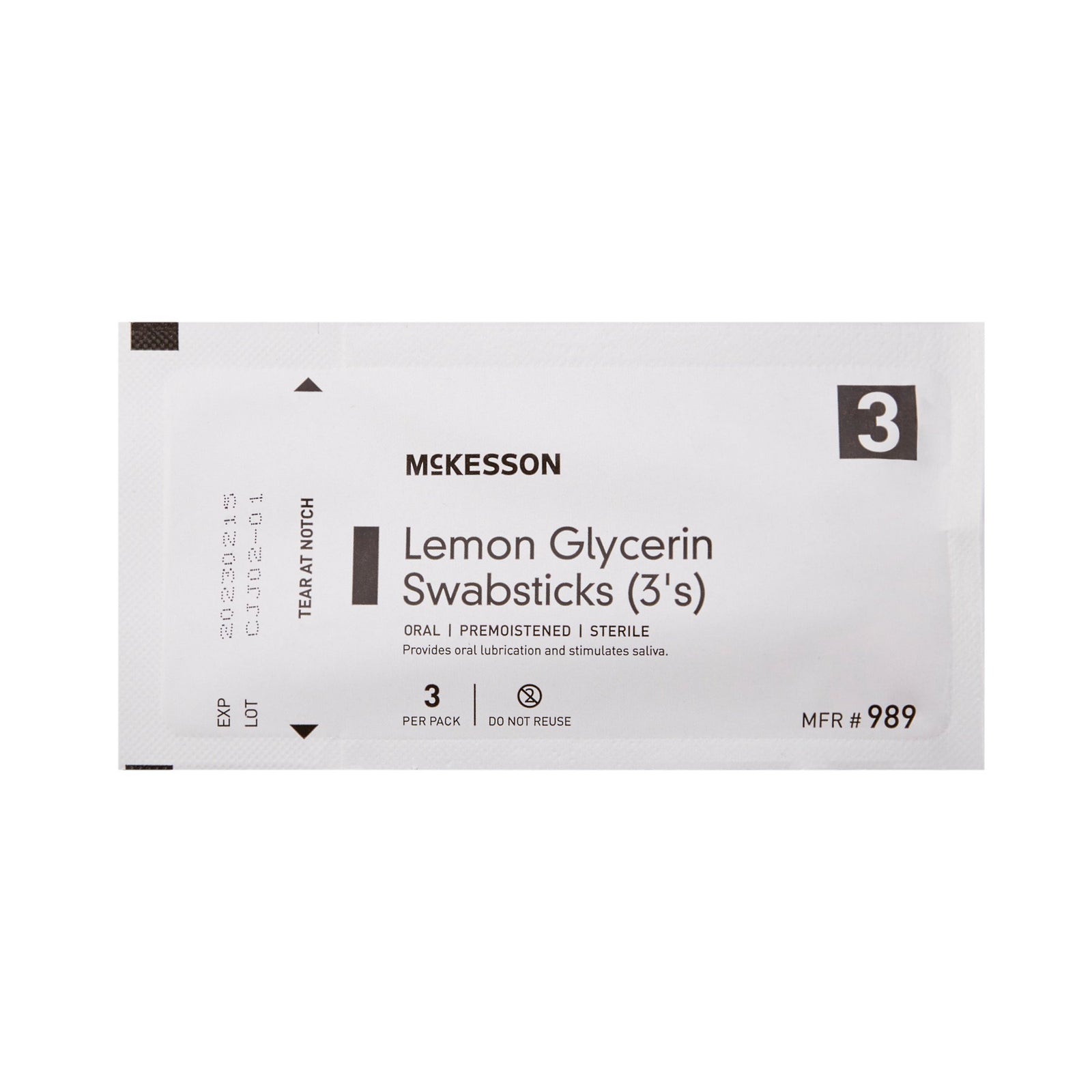 McKesson Oral Swabstick Lemon Glycerin