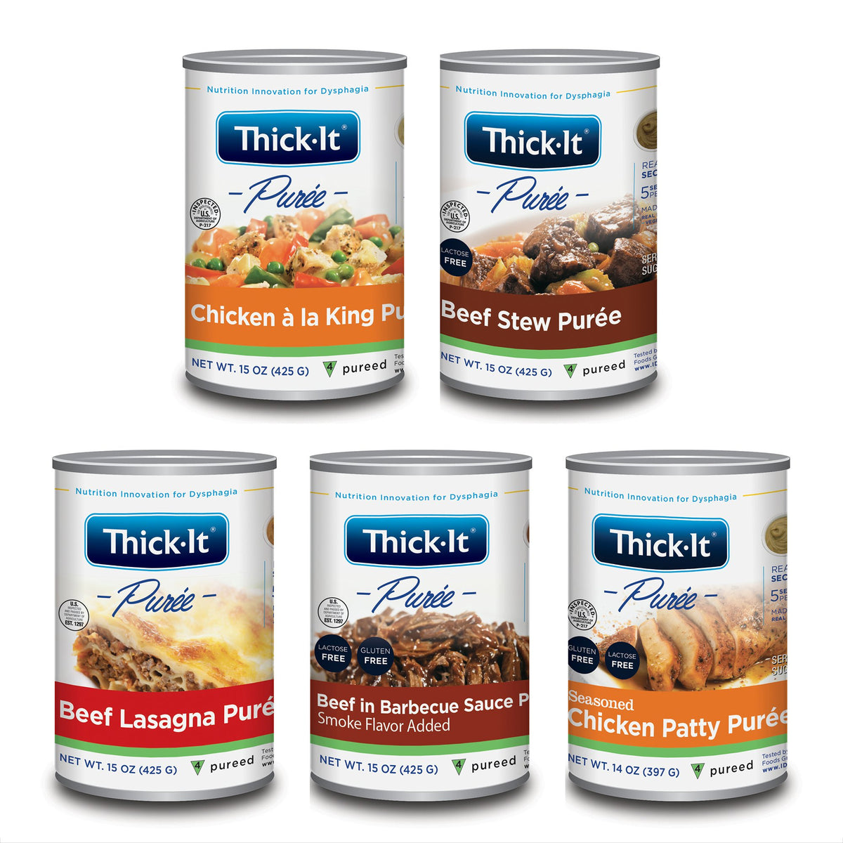 Puree ® 14 15 oz. Can Seasoned Chicken Patty Beef Stew Beef Lasagna Beef Barbecue Sauce Chicken à la King Flavors Ready to Use Pu