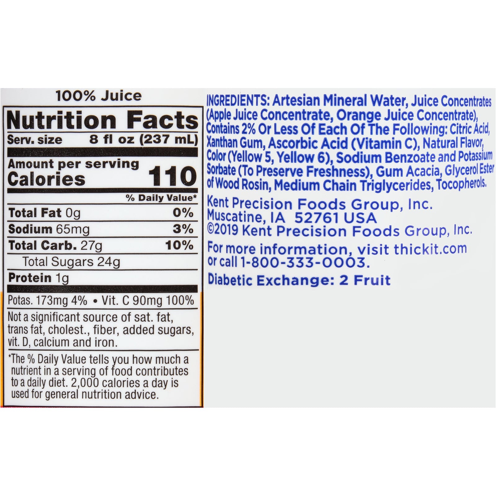 Thick-It® Clear Advantage® Nectar Consistency Orange Thickened Beverage, 8 oz. Bottle