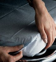 Stretcher Sheet Standard 40 W X 90 L Inch Blue Tissue / Poly / Tissue Disposable