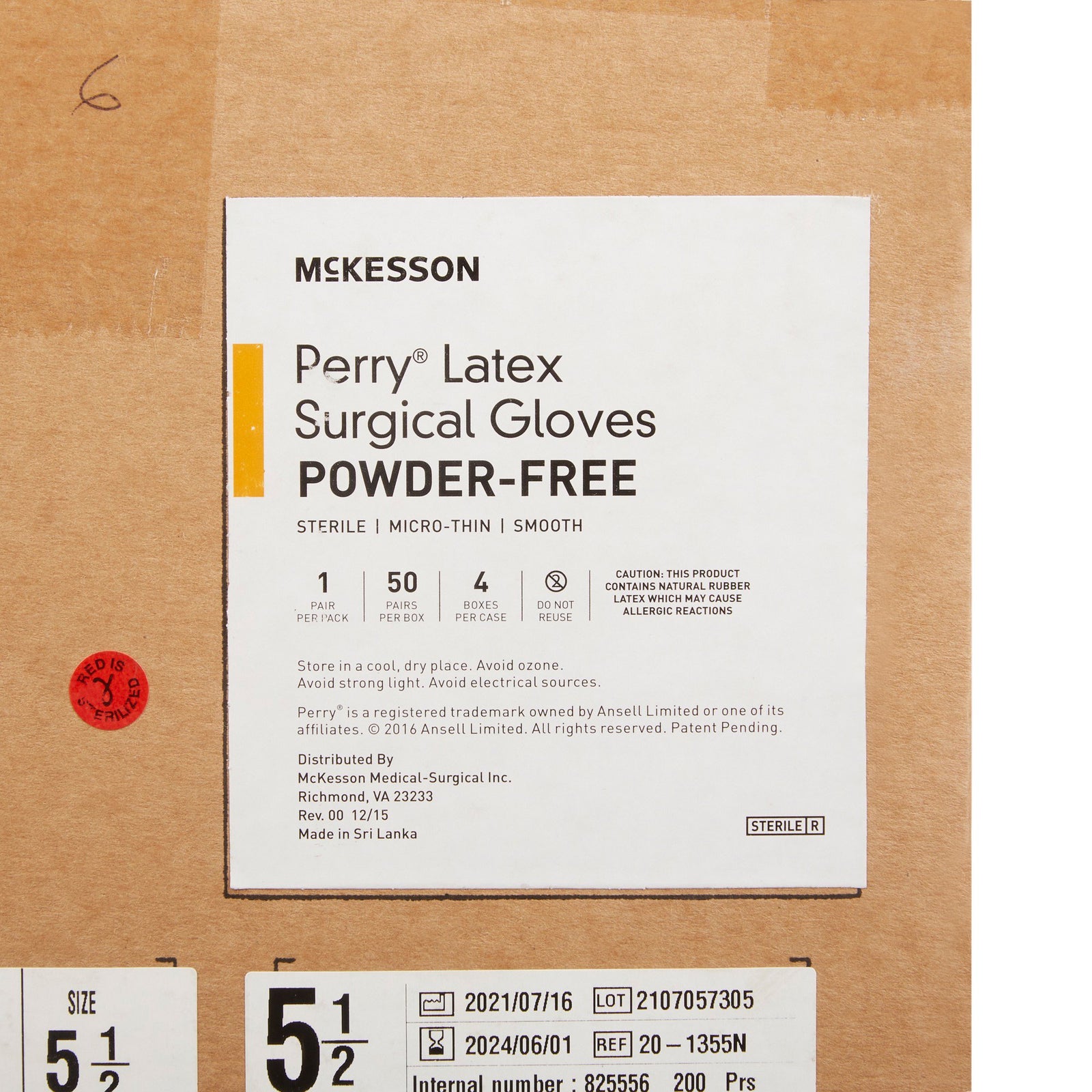 McKesson Perry Latex Standard Cuff Length Surgical Glove