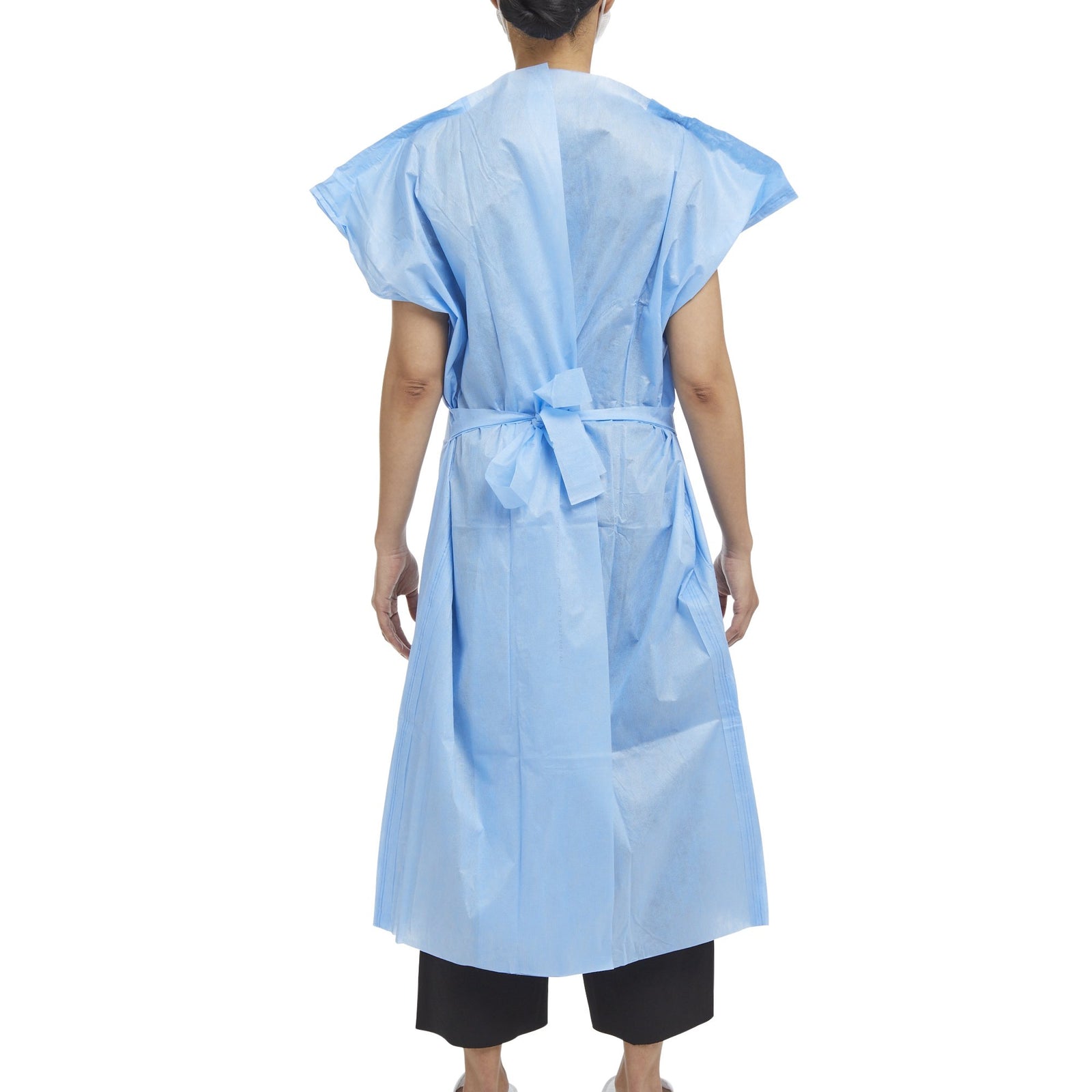 Patient Exam Gown One Size Fits Most Blue Disposable