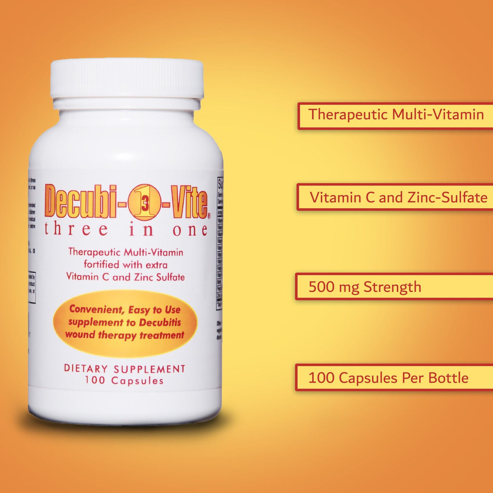 QCE DecubiVite Three In One Therapeutic Multi-Vitamin Dietary Supplement