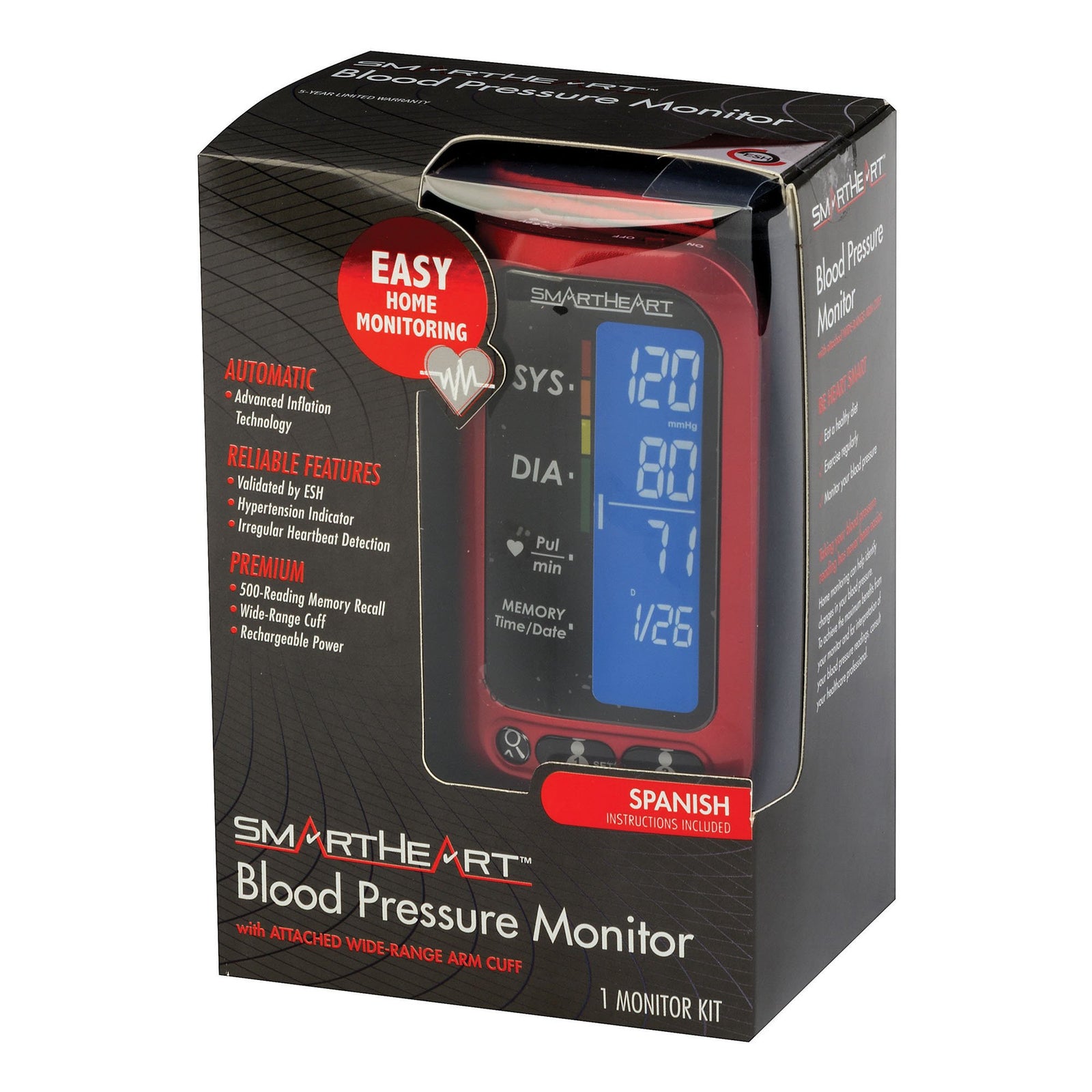 SmartHeart Home Automatic Digital Blood Pressure Monitor