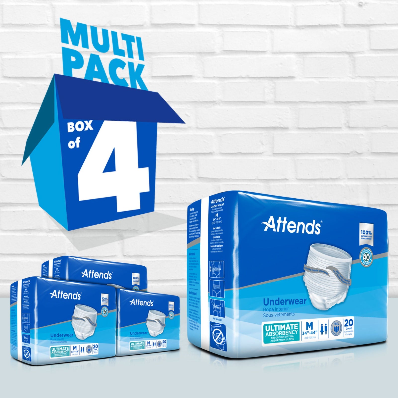 Attends Advanced Unisex Adult Absorbent Underwear