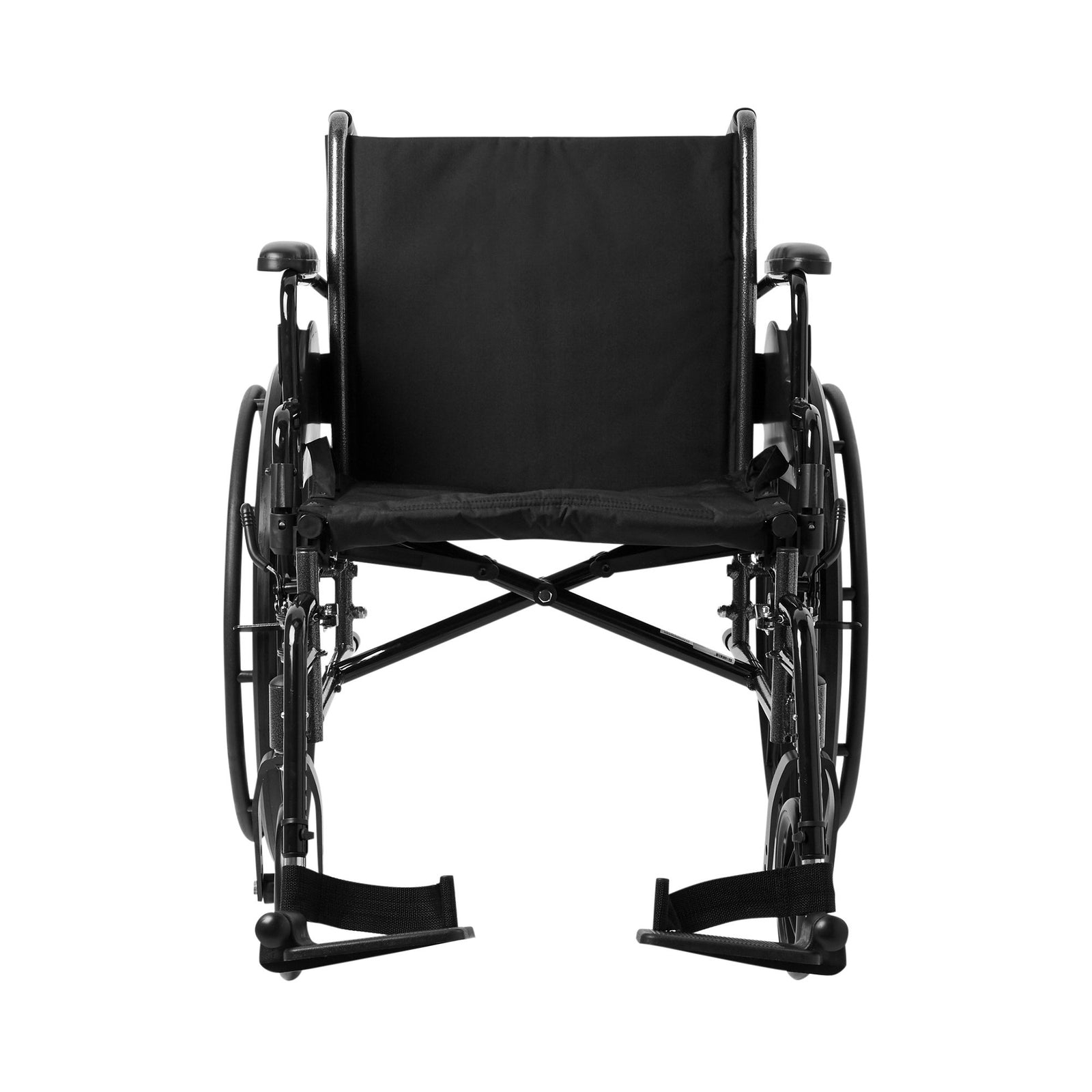 McKesson Lightweight Wheelchair Dual Axle (18" & 20" Seat Widths) w/ Swing-Away Footrest/Elevating Legrest, Black Upholstery, 300 lbs. Weight Capacity