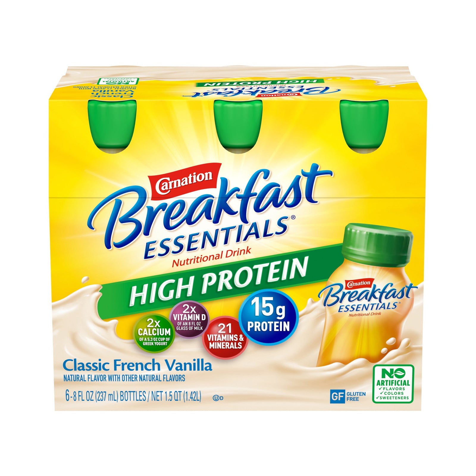 Carnation® Breakfast Essentials® High Protein Vanilla Oral Supplement, 8 oz. Bottle, 6 per Pack