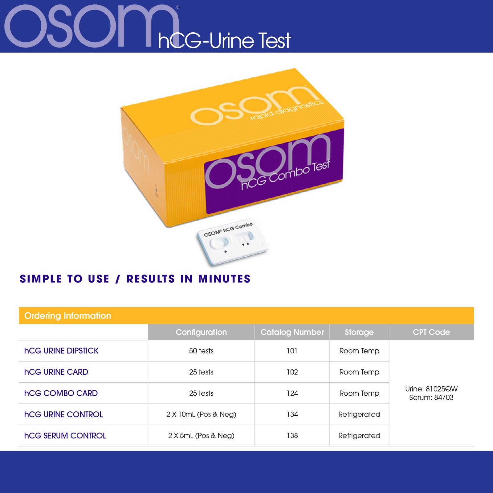 OSOM hCG Combo Rapid Test Kit
