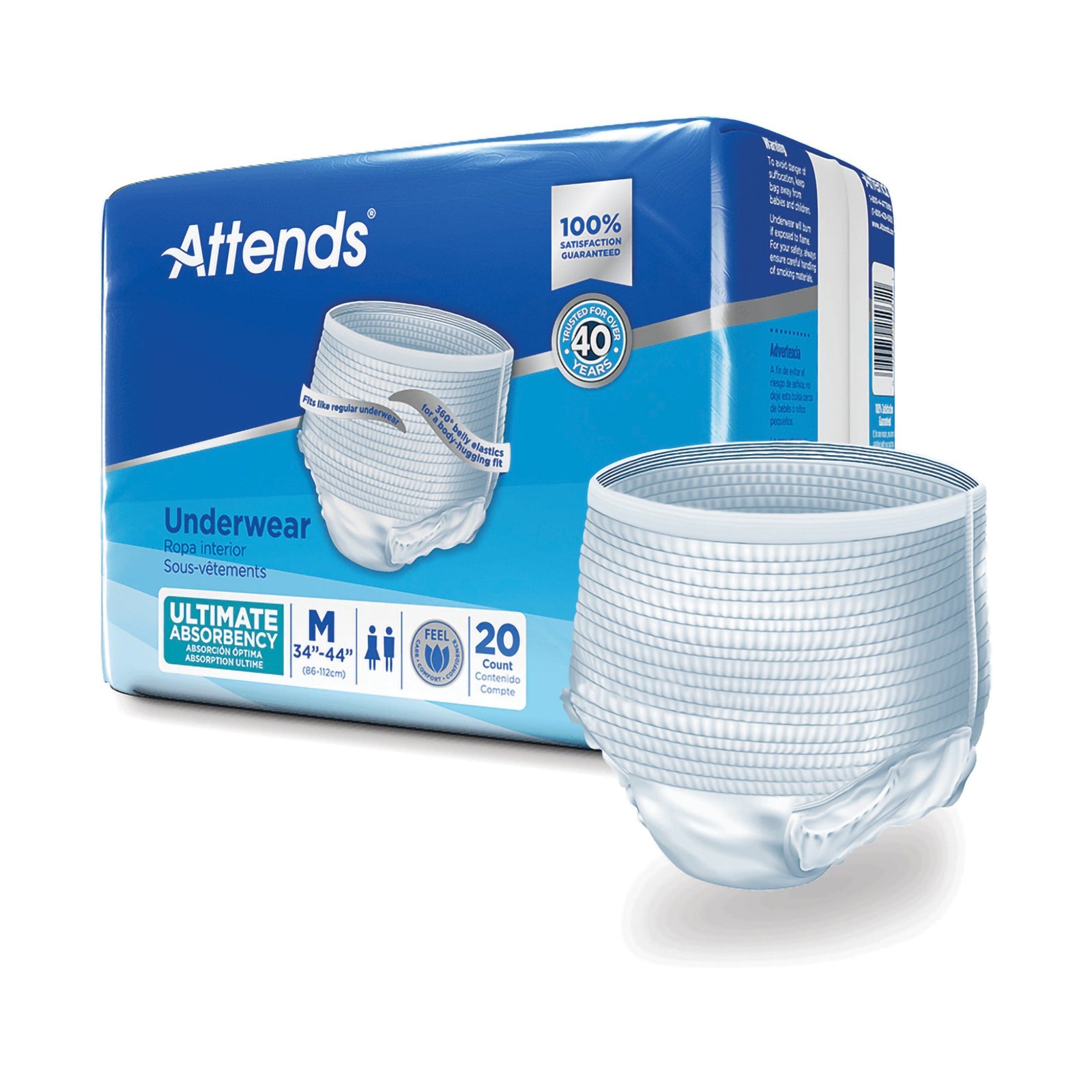 Attends Advanced Unisex Adult Absorbent Underwear