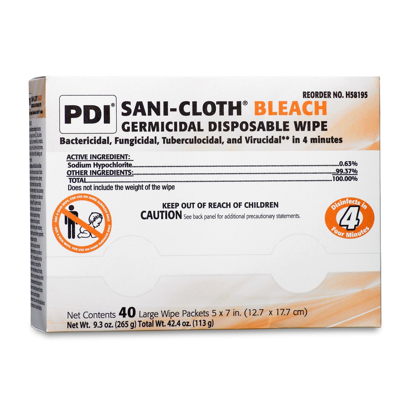 Sani-Cloth Bleach Germicidal Disposable Wipe