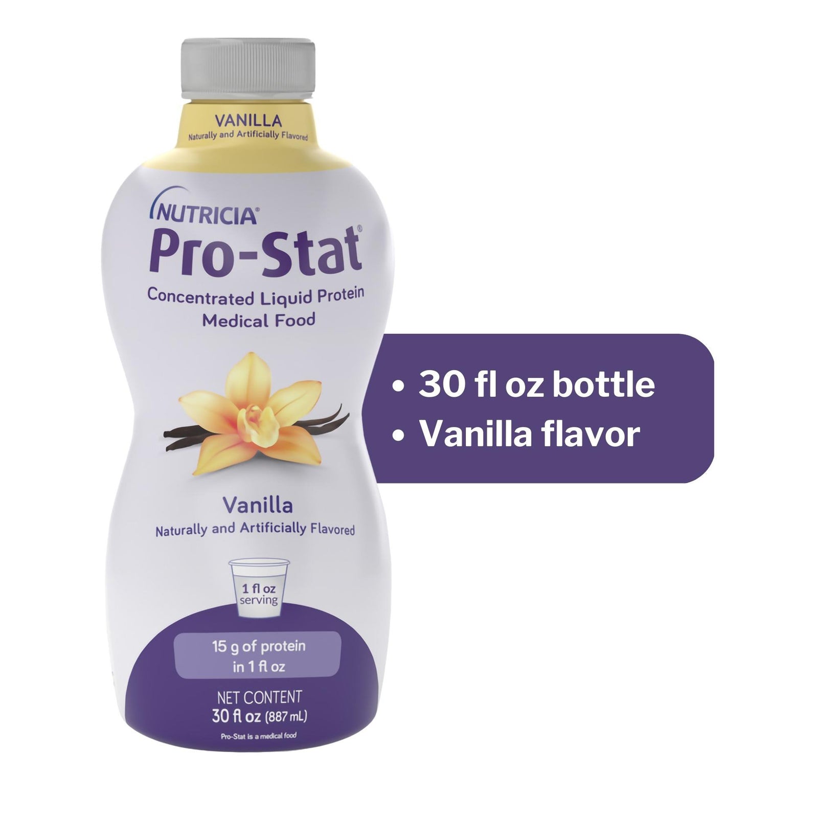 Nutricia Pro-Stat Sugar-Free Liquid Protein Supplement, Vanilla Flavor, 30 oz. Bottle, 6/Case