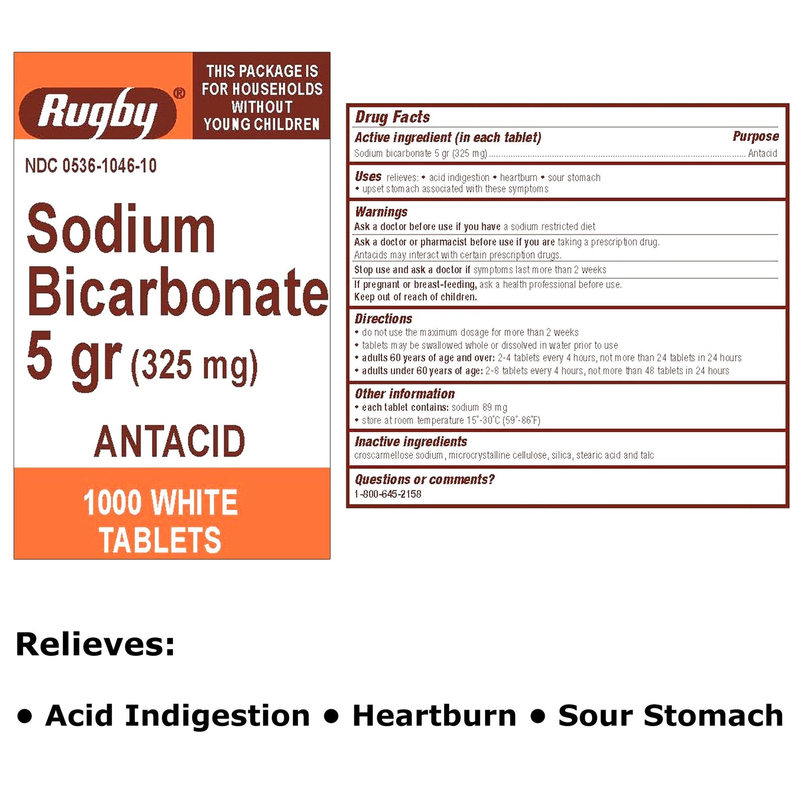 MAJOR-Rugby Sodium Bicarbonate Antiacid Tablets