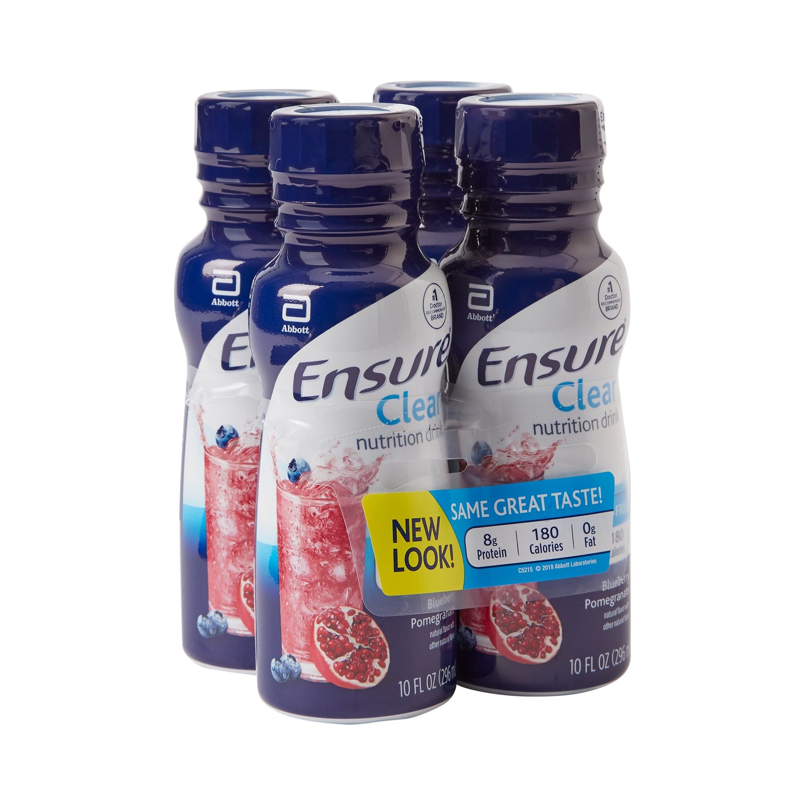 Ensure Clear Nutrition Drink, Blueberry Pomegranate - 4 pack, 10 fl oz bottles