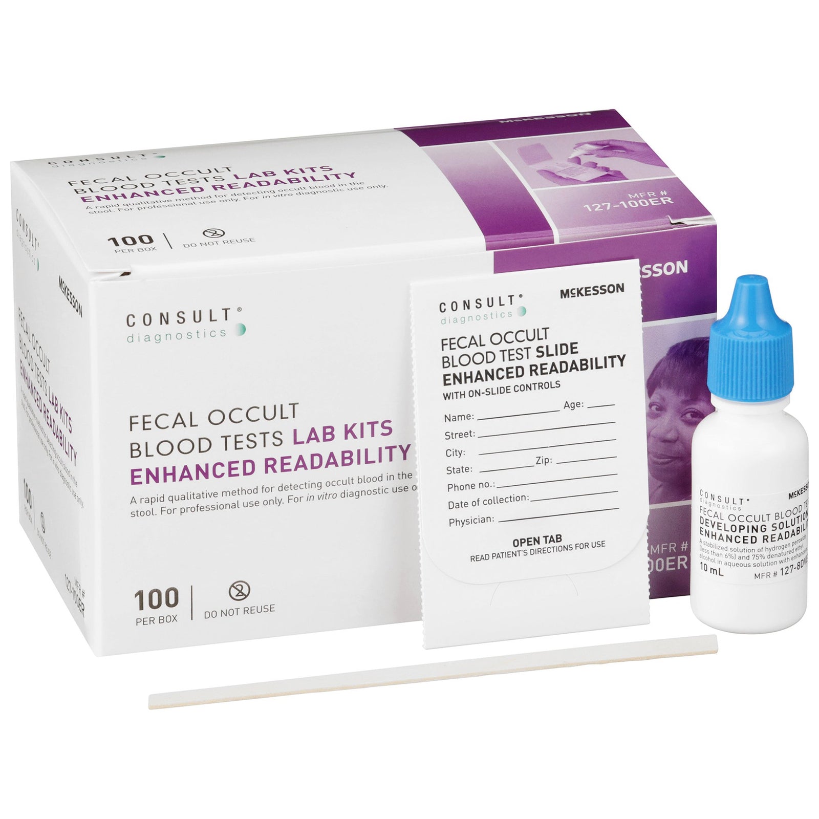 McKesson Consult Fecal Occult Blood (iFOB or FIT) Colorectal Cancer Screening Test Kit
