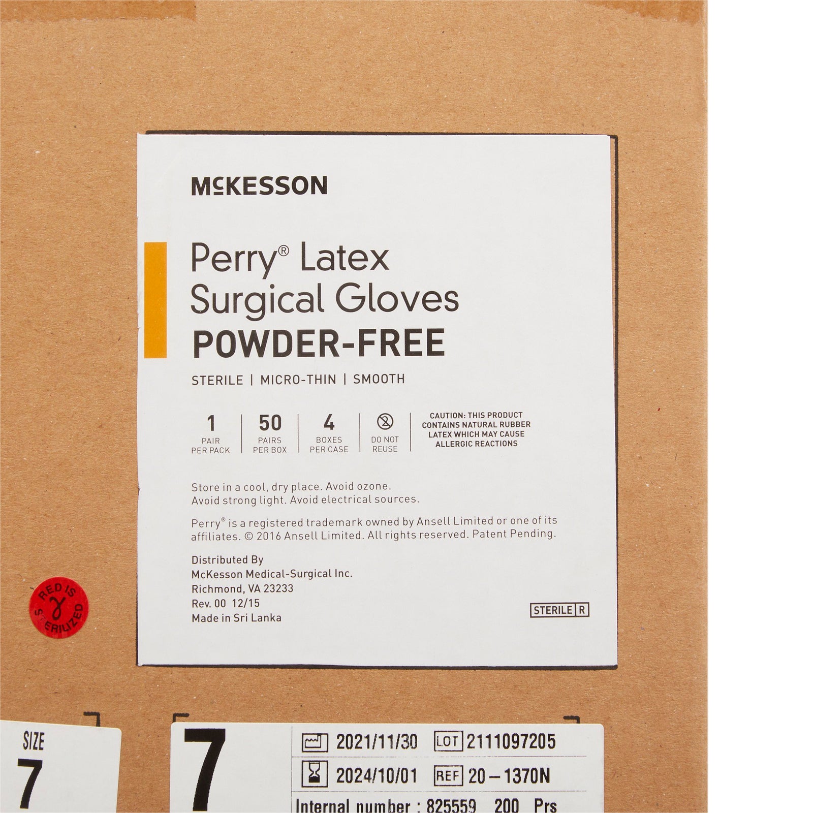McKesson Perry Latex Standard Cuff Length Surgical Glove