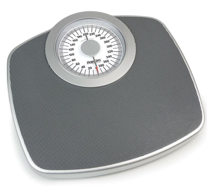 Floor Scale Dial Display 400 Lbs. Capacity Gray Analog