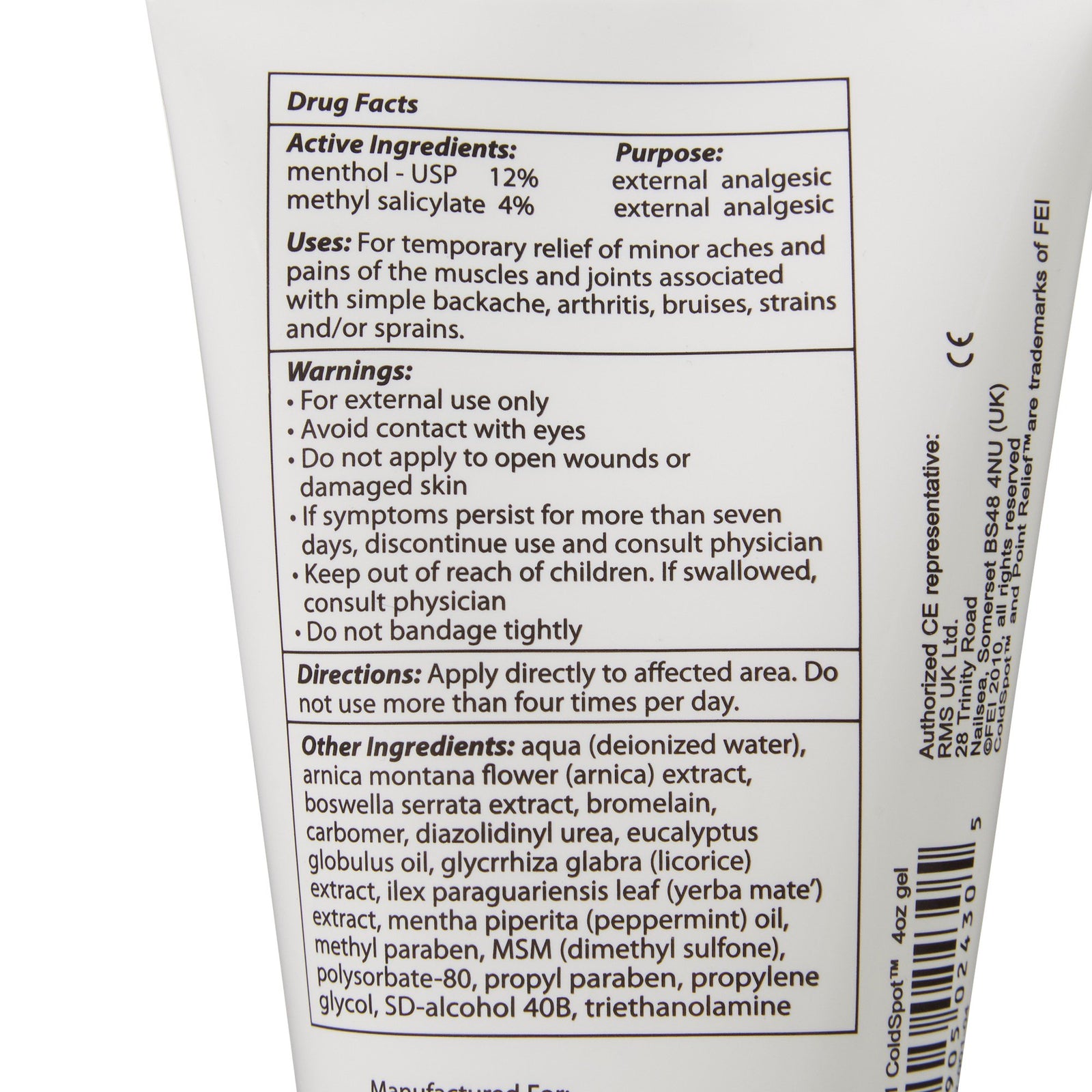 Fabrication Enterprises Point Relief  ColdSpot Pain Relieving Gel