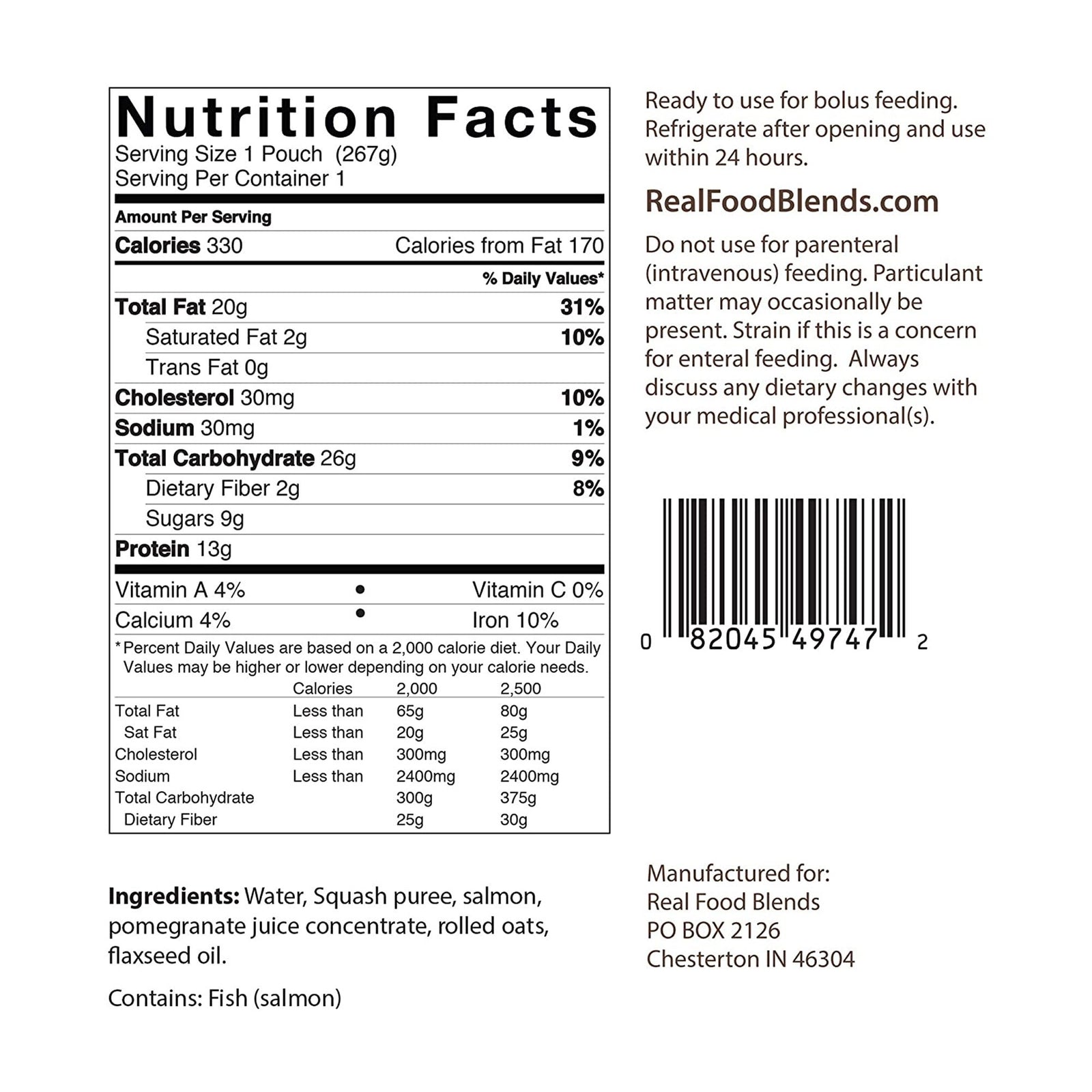 Real Food Blends Tube Feeding Formula