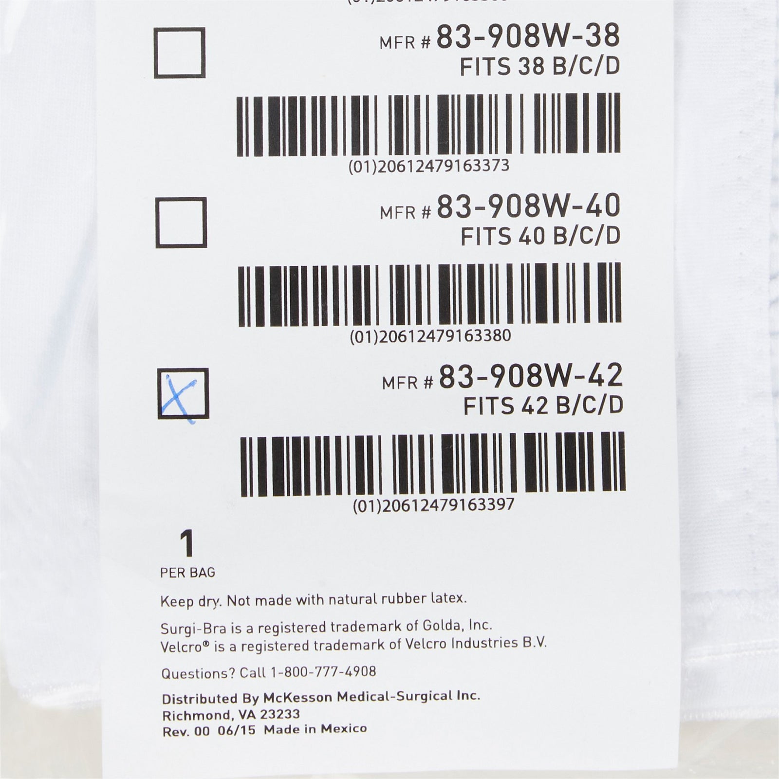 McKesson Post-Surgical Bra